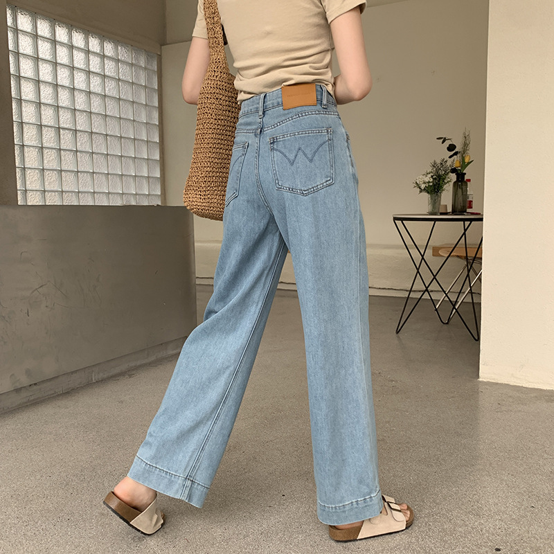 超清凉 天丝柔软牛仔裤女春夏新款弹力宽松薄款小个子直筒长裤子详情3