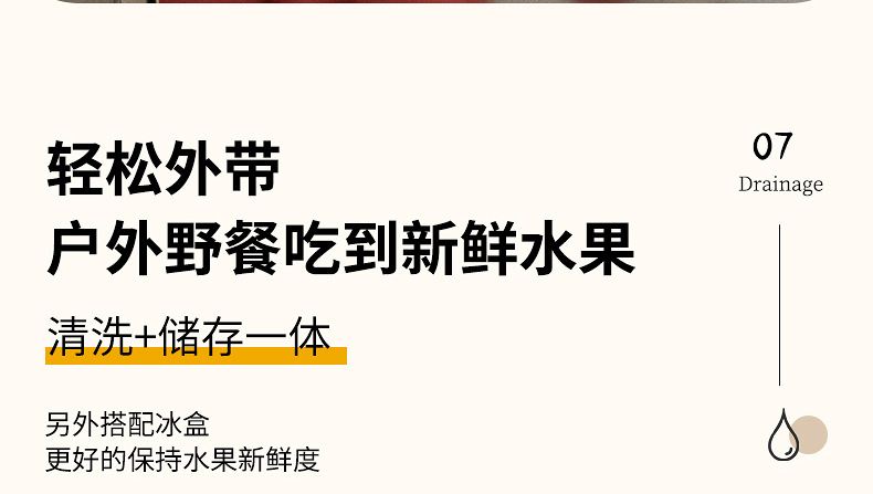 G26沥水篮折叠手柄沥水可开关洗水果篮子厨房神器洗菜篮滤水盆保鲜盒详情13