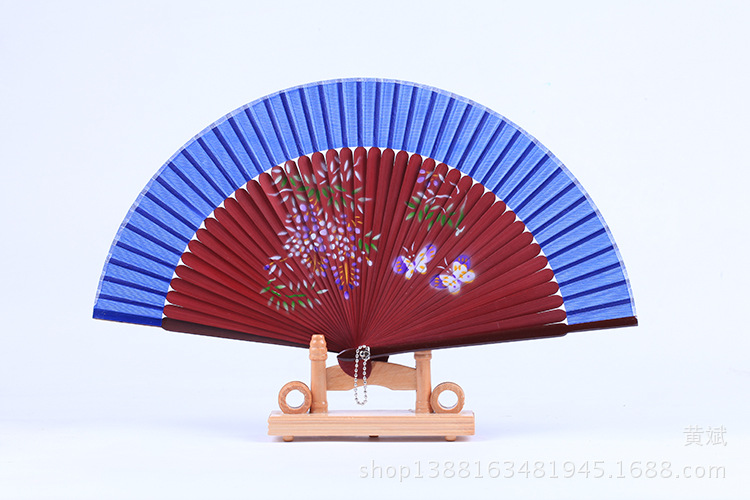 头青喷绘扇  多款花鸟 美女图 高档女扇 珠光柄喷绘丝绸扇子 折扇详情31