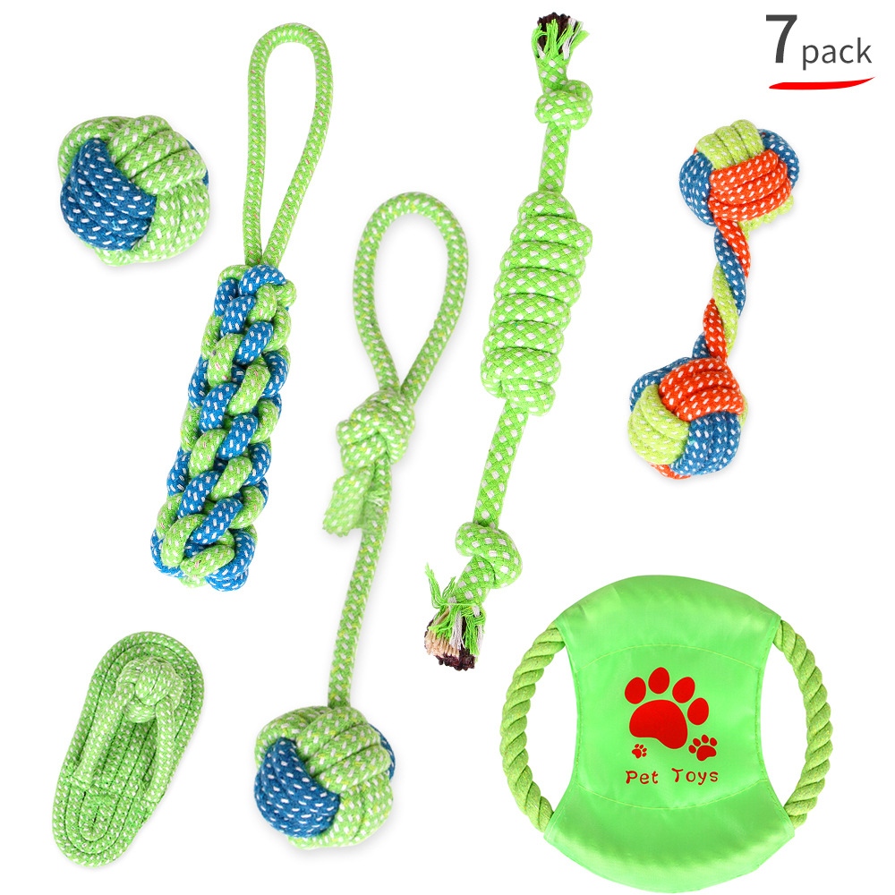 Wholesale pet teething supplies, cotton rope toys, cat and dog knot toys, dog chewable teething sets pic 9
