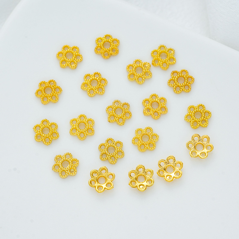 保色镂空花托珍珠托隔珠片diy手工自制串珠手链项链隔片饰品配件详情19