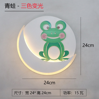 儿童卧室床头灯壁灯极简卡通轻奢创意天鹅宇航员青蛙鹿印花壁画灯详情1