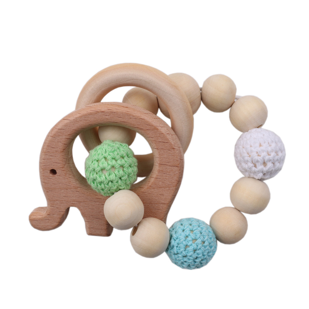 Comercio exterior bebé molar zelkova animal pulsera DIY juguetes para bebés registro natural cuentas pulsera gancho bola pulsera pic 6