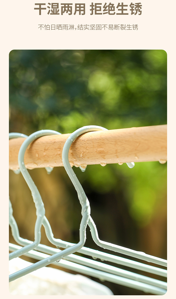 FaSoLa household thickened clothes drying rack, clothes hanging support, sun-drying dipped plastic dry and wet dual-purpose stall, dormitory clothes hanger pic 28