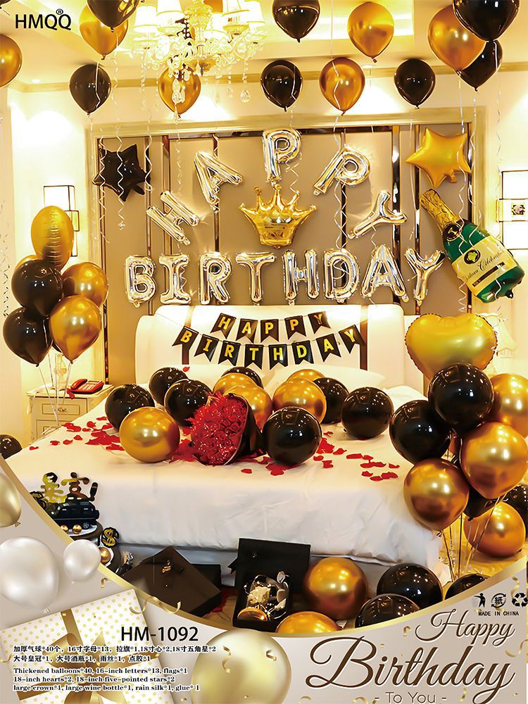 生日快乐装饰气球成人生日派对场景布置惊喜女孩男孩背景墙道具详情27