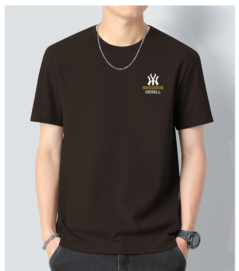 新疆重磅长绒棉青年短袖t恤男士2024夏季新款纯棉半袖体恤上衣男详情14