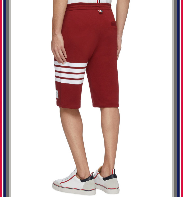 TB teñido teñido cuatro barras rayas moda hombre verano moda pantalones de algodón moda marca pantalones medios pantalones deportivos pantalones casuales hombres pic 25