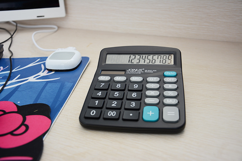 Business, finance and office calculator, 12-digit calculator, LOGO, solar-powered calculator, no electricity pic 9