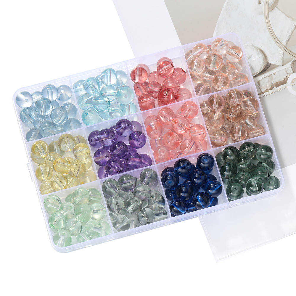 8mm glass beads, transparent crystal beads, round beads, loose beads, diy accessories, high-transparency glass beads, hand-strung beads and matching beads pic 12