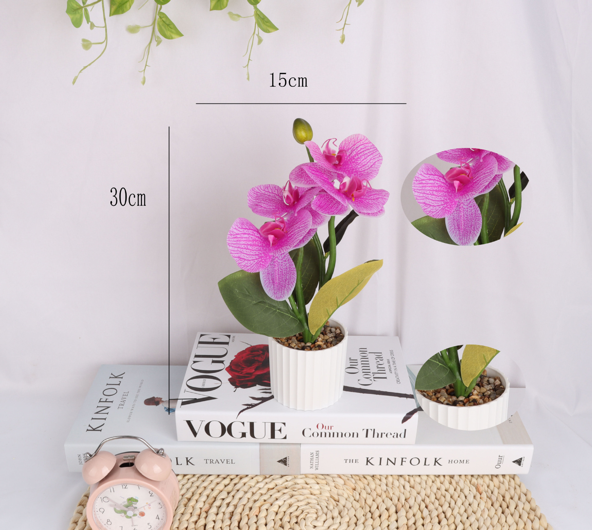 4-head artificial Phalaenopsis potted plants/artificial flower bonsai // artificial flower creative indoor small ornaments/Amazon factory pic 5