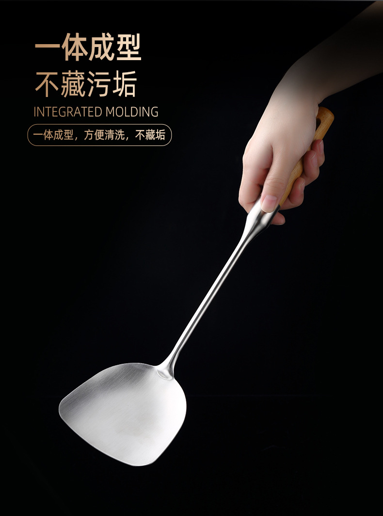 Stainless steel soup spoons, spatulas, kitchenware sets, complete kitchen cooking spatulas wholesale, household kitchenware and cooking utensils pic 8
