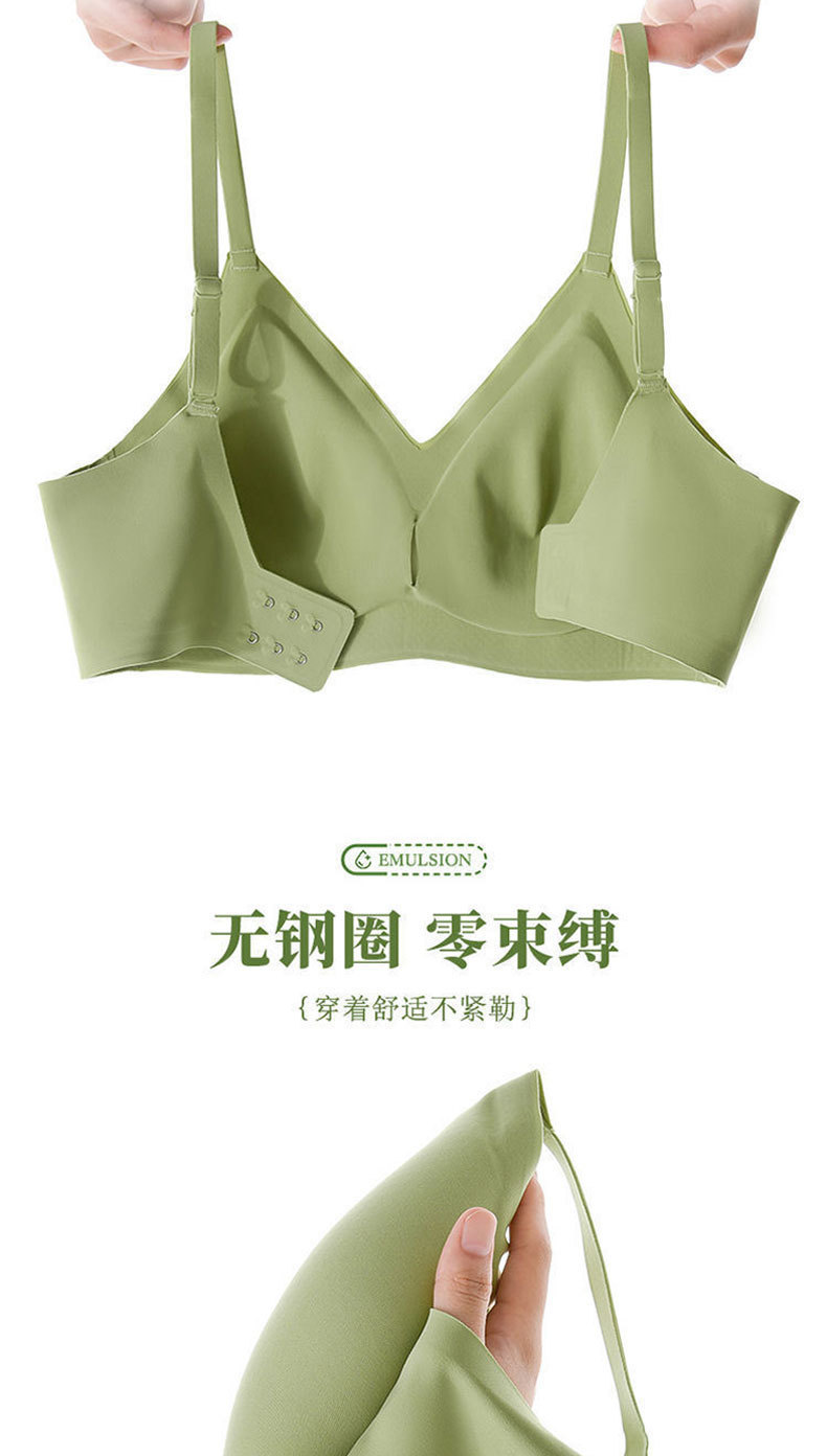 Spring and summer new one-piece seamless lingerie for women, breathable, lace-tightening, small breast, gathering latex, no underwire bra pic 11