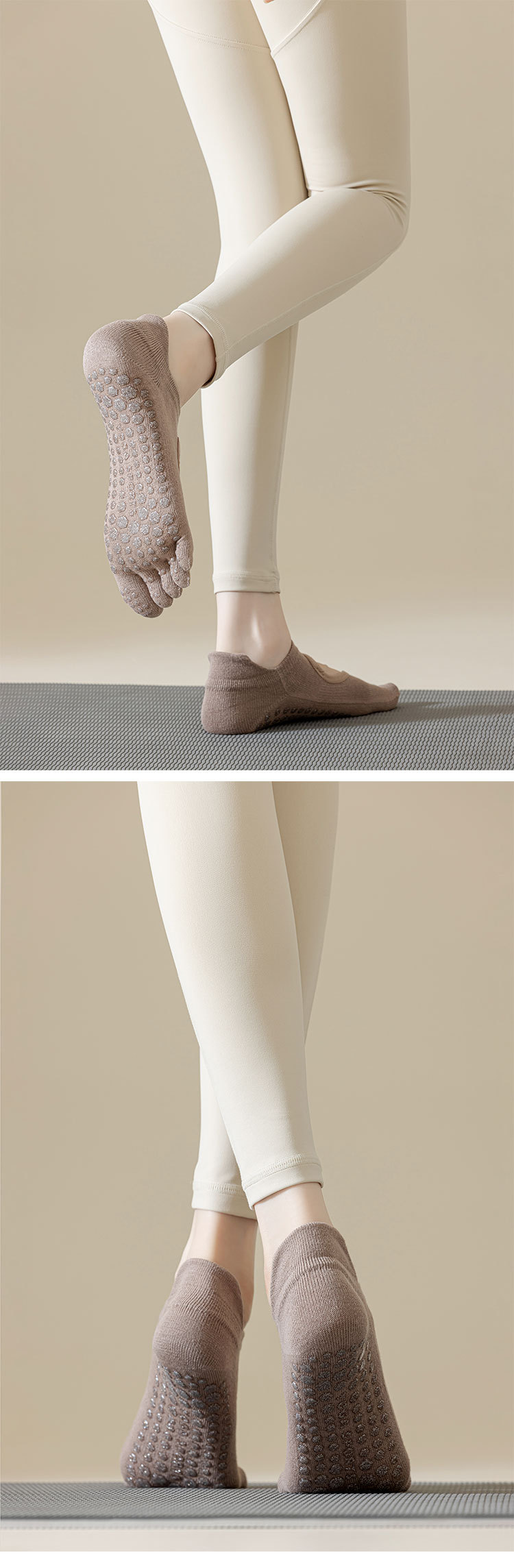 新款运动袜瑜伽袜短筒分指防滑袜专业普拉提袜子女五指袜批发健身详情3