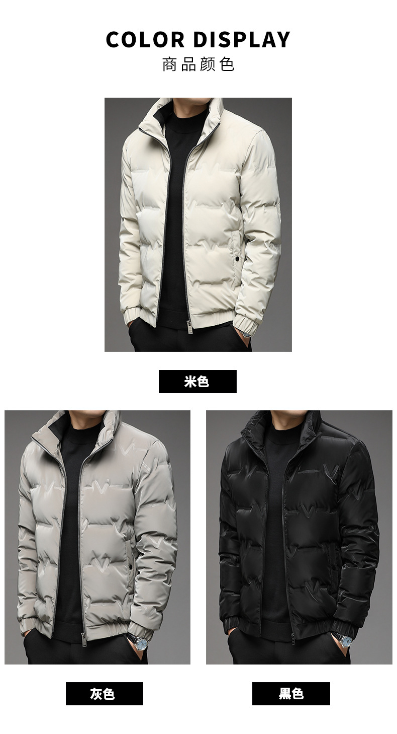 羽绒服男士外套短款立领修身白鸭绒潮流轻薄帅气冬季新款外套男士详情5