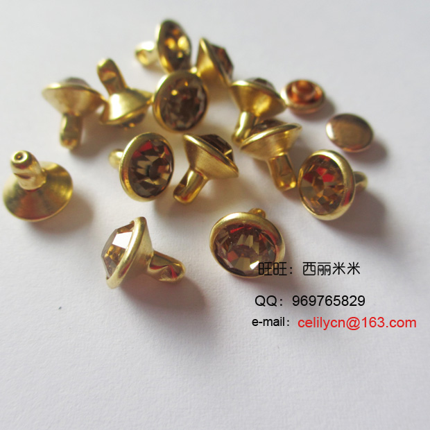 现货管钻撞钉DIY钻钉宠物脖套玻璃A钻皮带铆钉镶钻钮扣彩色详情21