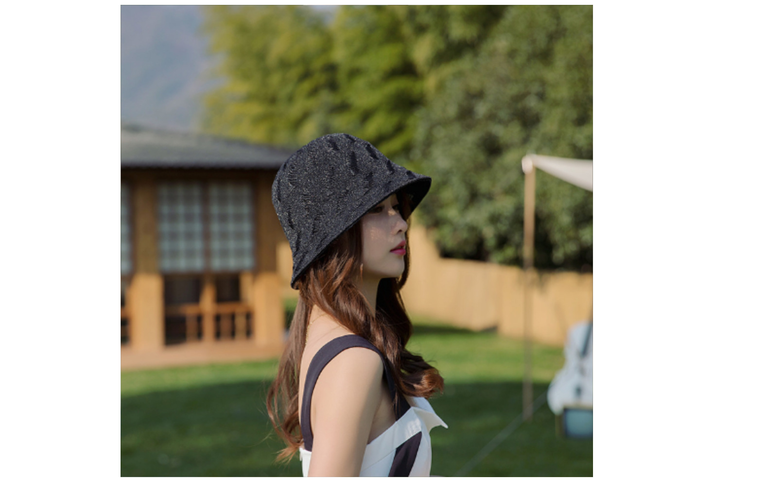 2022女款夏季双面戴帽子镂空薄款水桶帽 遮阳防晒渔夫帽百搭盆帽详情9