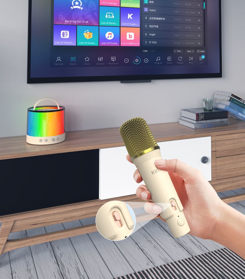 金运K36迷你k歌音响一体机高音质双麦联唱超长续航便携式手详情15