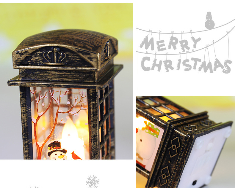 Cross-border new Christmas decorations: small wind lamps, retro phone booths, night lights, and creative Christmas gifts pic 13
