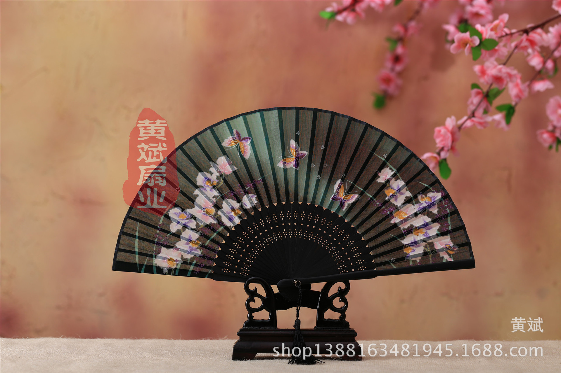 古风古典礼品真丝竹扇子日式和风扇樱花扇 折扇批发 舞蹈道具扇详情17