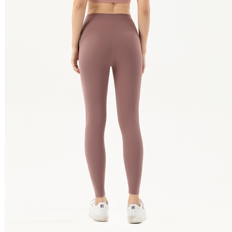 New high-waisted stretch yoga pants without embarrassing lines, tight-fitting running yoga wear for women, and hip-lifting fitness pants pic 11