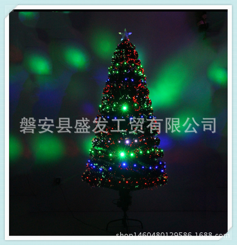 Green leaf fiber optic full-light Christmas tree factory direct sales and customization, various styles, sizes, materials, tree decoration wholesale pic 44