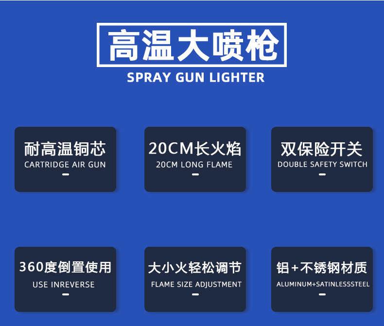 Portable high-temperature spray gun, a perfect outdoor camping and barbecue tool with adjustable firepower in all directions pic 3