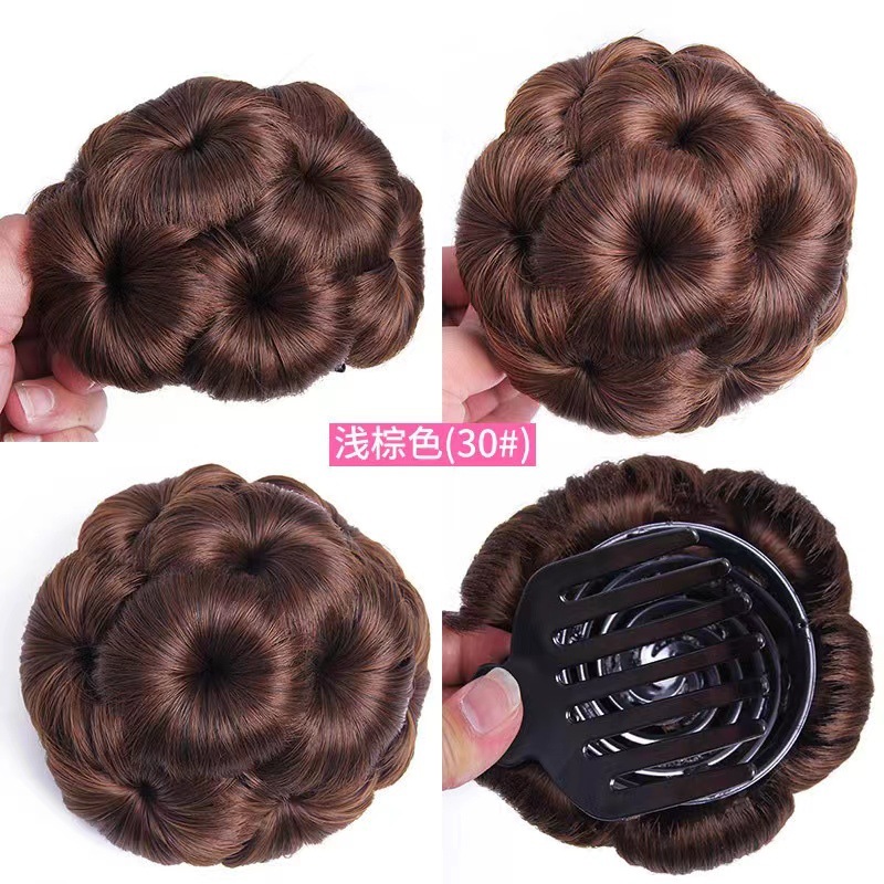 Cross-border special supply of high-temperature silk wigs, nine-flower coil hair sets, hair temples, ancient costume buns, hairpins, hair clips, hair bags, wig manufacturers pic 13