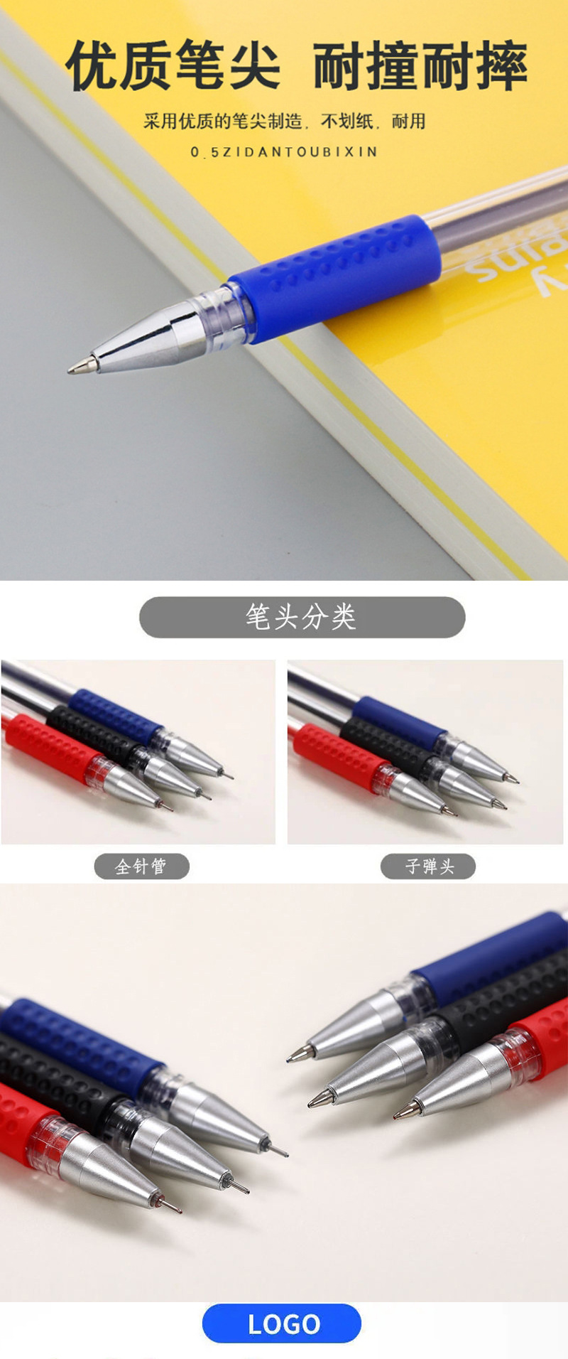European standard carbon gel pen, business signature, 0.5mm black bullet pen, marker pen, office stationery supplies pic 6