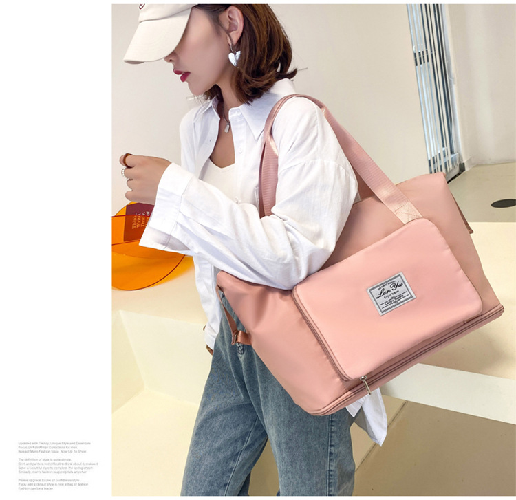 Wholesale dry and wet separation sports hand-held shoulder bags, yoga and fitness bags, folding and storage large-capacity travel bags, LOGO pic 26