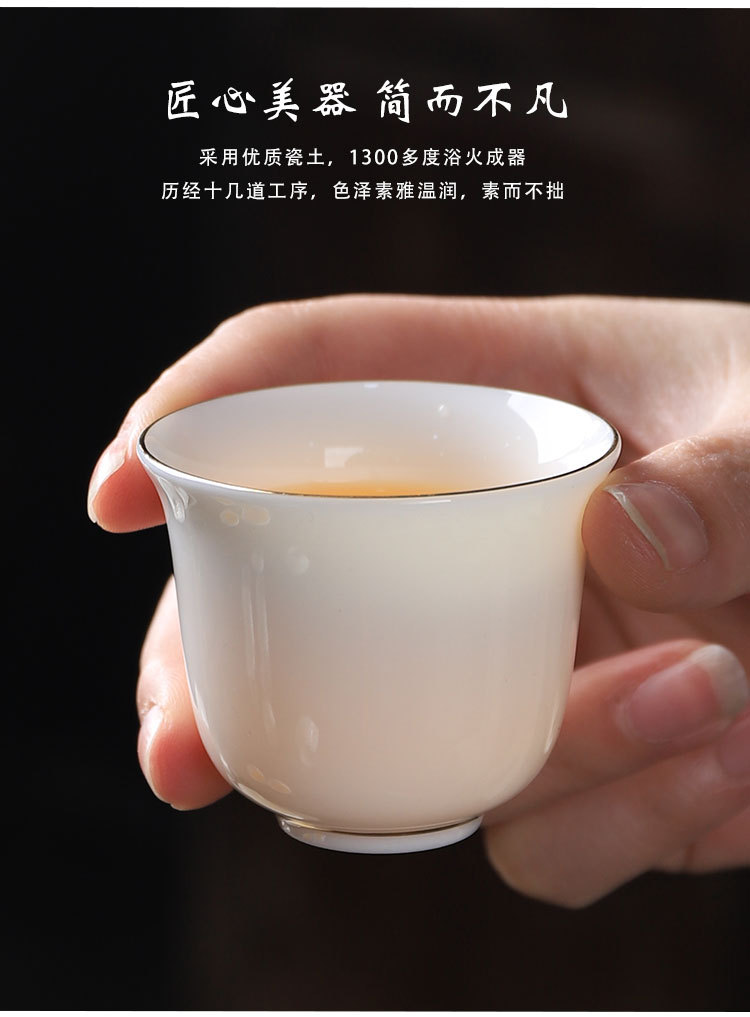 Factory direct sales of pure white Dehua jade porcelain Gongfu tea sets, wholesale available, light luxury gift box with logo pic 11