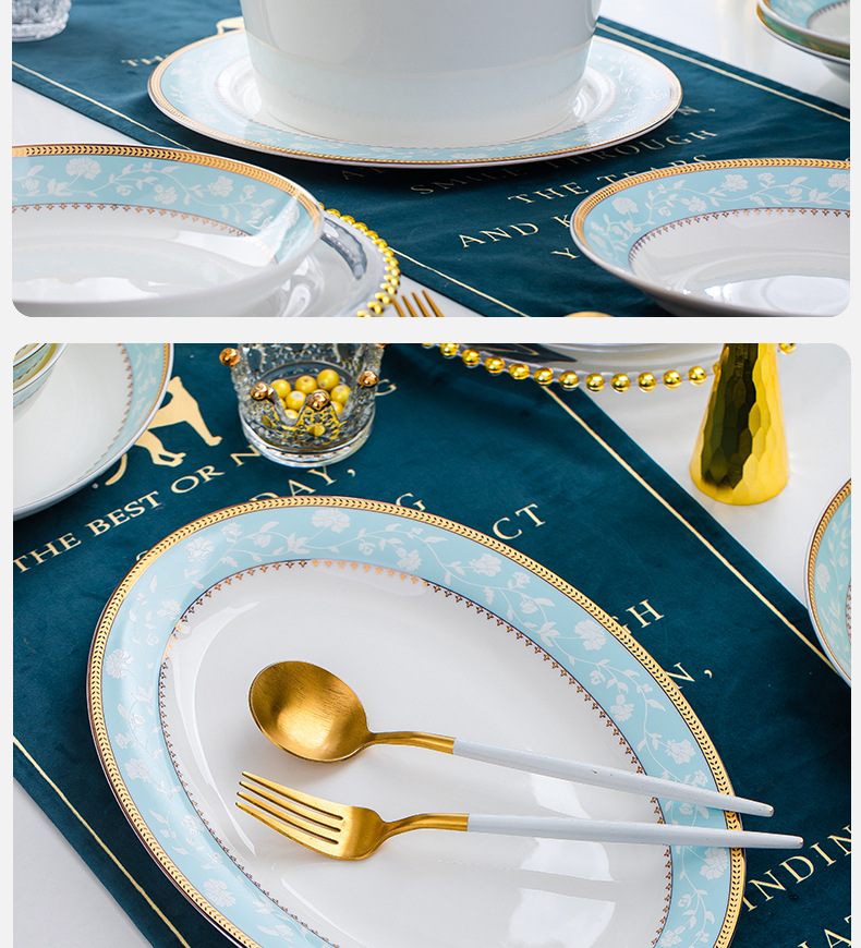 陶瓷餐具套装金边骨瓷碗盘碟家用陶瓷礼品景德镇陶瓷餐具厂家批发详情19