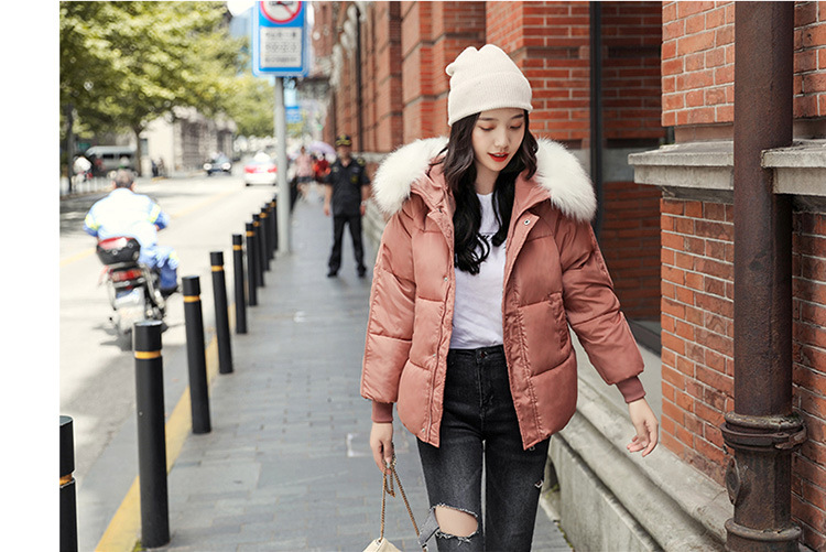 New winter cotton-padded jacket, thickened cotton-padded jacket, down cotton-padded jacket for women, short Korean-style fitted hooded bread jacket pic 13