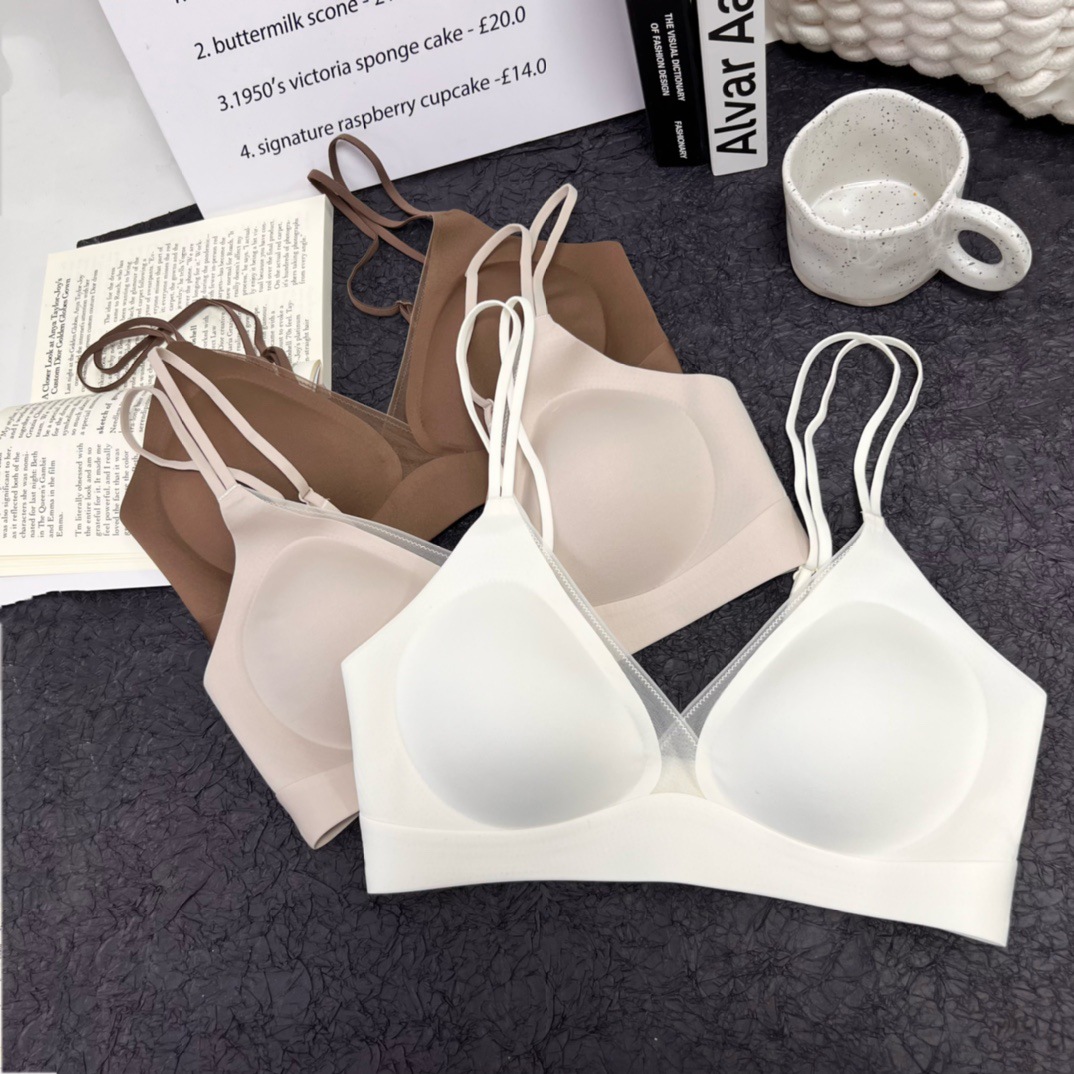 3352无钢圈轻奢感薄杯美背深V聚拢性感无痕提拉网纱简约内衣详情13