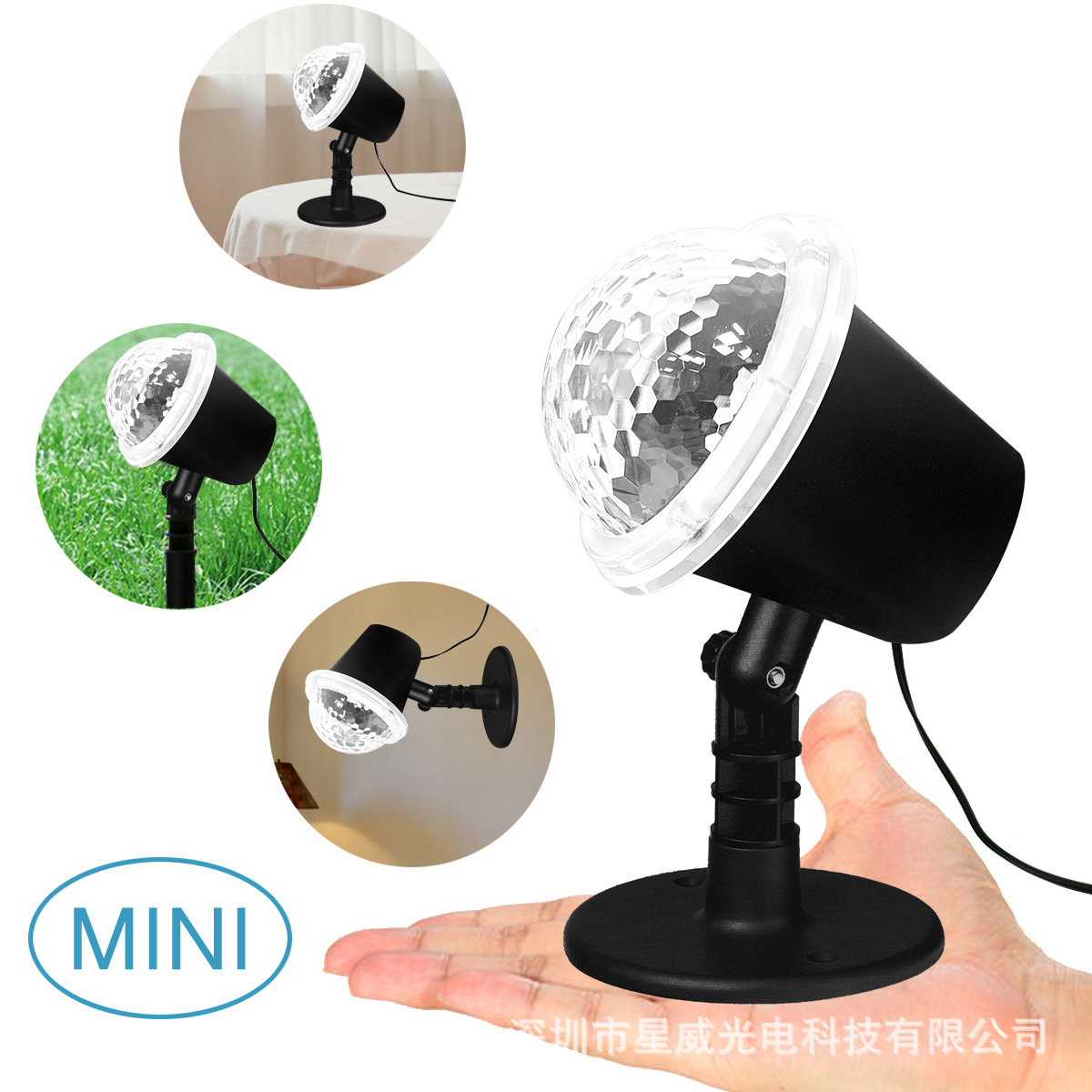 2021 New cross-border exclusive MINI snow Lantern, outdoor waterproof Christmas projection light, snow light pic 2