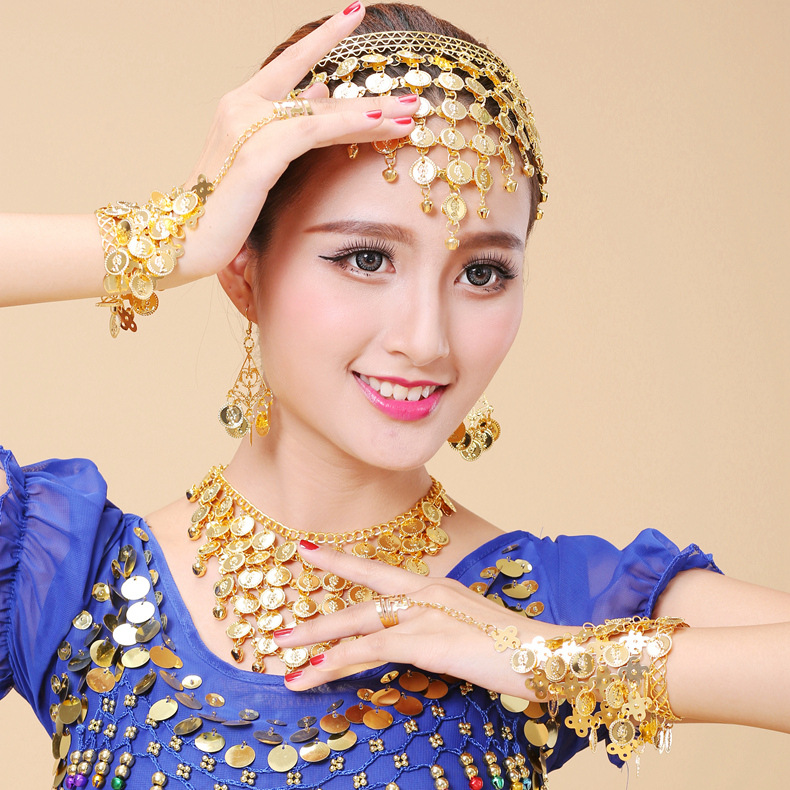 印度舞演出配饰发卡项链头饰耳环头饰首饰肚皮舞蹈服手链饰品发箍详情19
