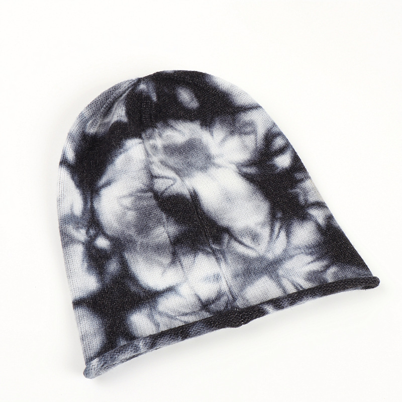 The popular tie-dyed woolen hats for men and women in foreign trade, the warm outdoor rolled-up pile hat, and the hip-hop knitted pullover cold hat for autumn and winter pic 17