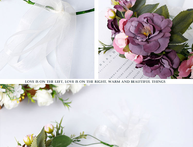New handcrafted headwear, wedding accessories, tie purple flower headband, festival stage performance hair accessories pic 9