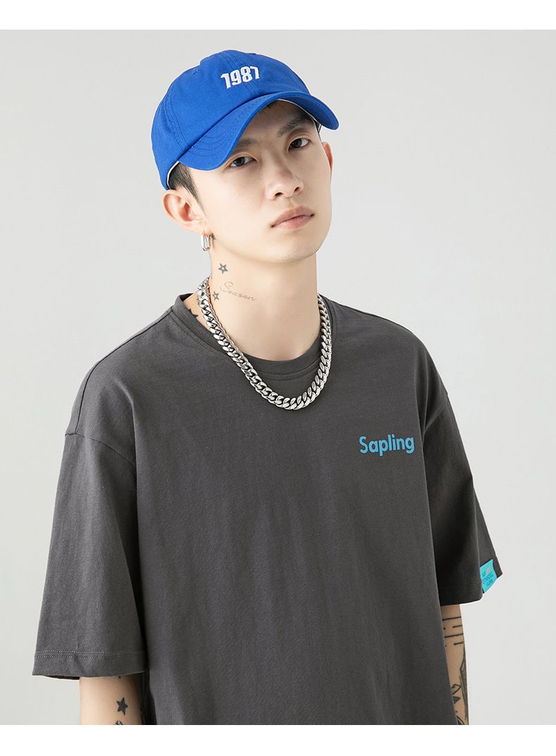 韩路日系男装 潮牌字母印花T恤男宽松百搭基础款纯棉情侣装短袖详情31