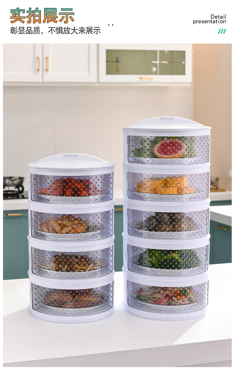 Breathable and heat-insulating vegetable cover, kitchen transparent plastic multi-layer food cover, summer dining table mosquito and fly-proof preservation cover pic 27