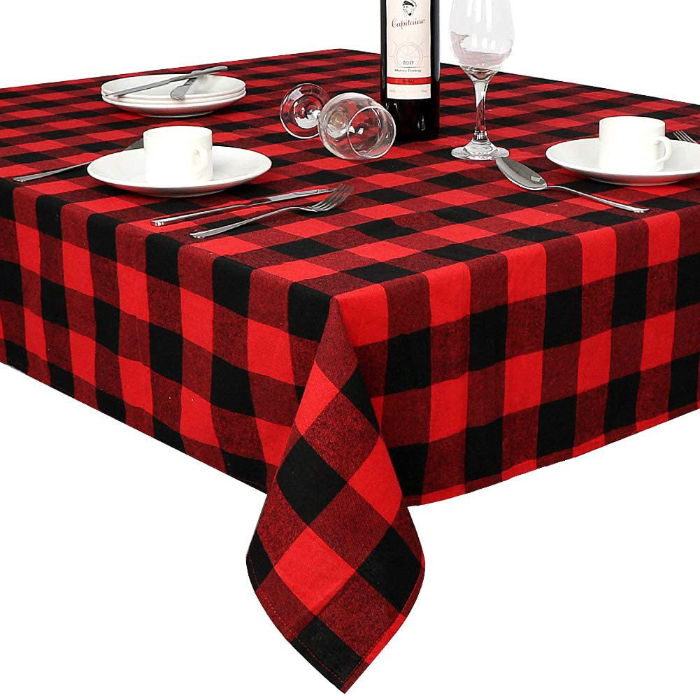 Cross-border Christmas holiday decoration table fabric, retro striped checkered cotton and linen restaurant party cover, Amazon pic 39