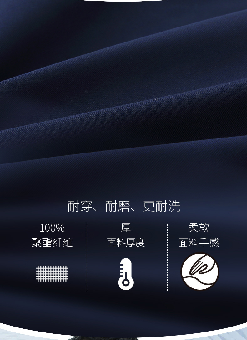春秋长袖工作服男装套装耐磨季工地厂车间上衣汽修劳保服工厂批发详情4