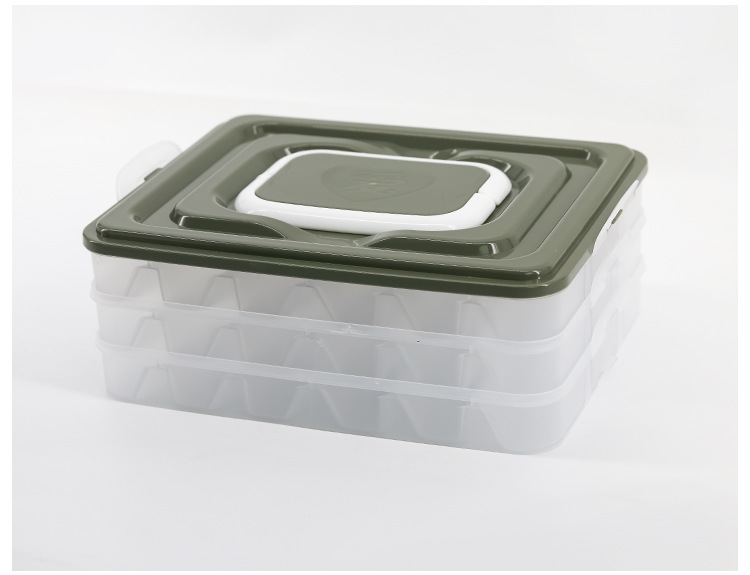 Household refrigerator fresh-keeping box, dumpling and wonton storage box, new color frozen dumplings, multi-layer quick-frozen and frozen dumpling tray pic 14