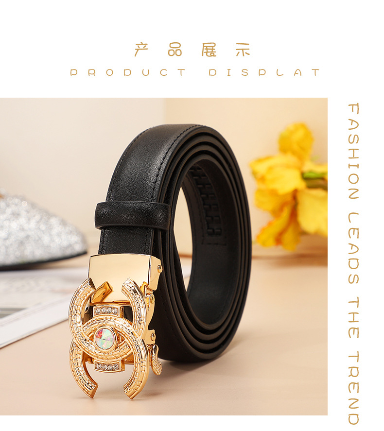 腰带 女士真皮双C经典自动高级感厂家直销装饰裤带皮带女生腰带女详情12