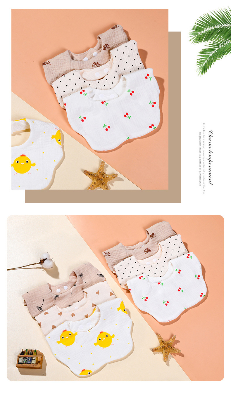 Class A baby bib, saliva towel, pure cotton gauze, anti-spitting milk bib for boys, 0-3 years old, new baby scarf style pic 22