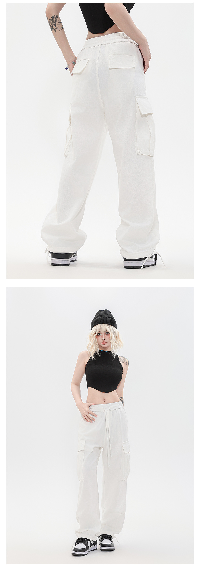 OREETA丨vintage直筒工装裤女可调节日系工装裤潮牌阔腿工装裤男详情13