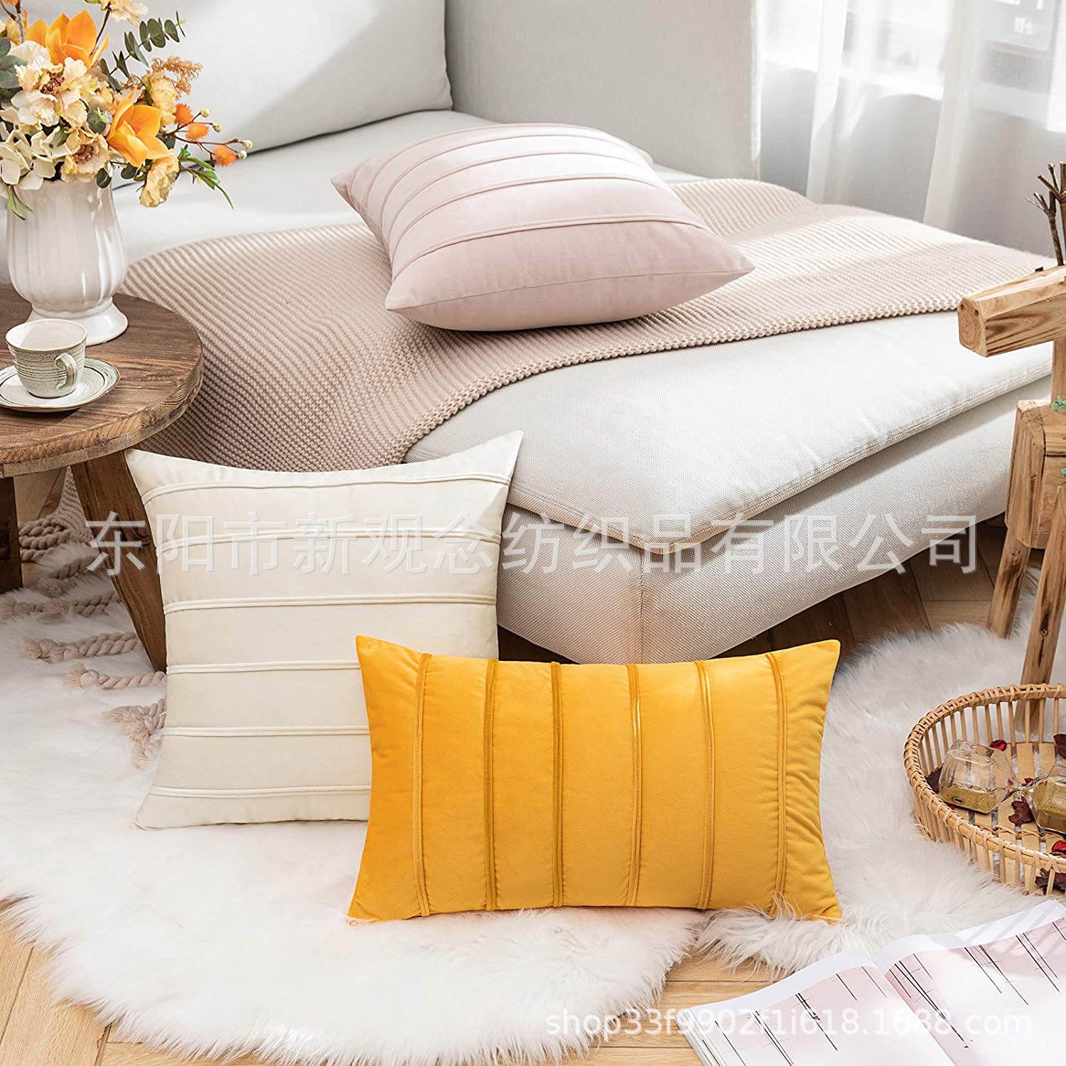 Wholesale factory direct sales of new Dutch velvet waist pillow, velvet throw pillow, light luxury pressure rope, creative throw pillow cover and cushion pic 13