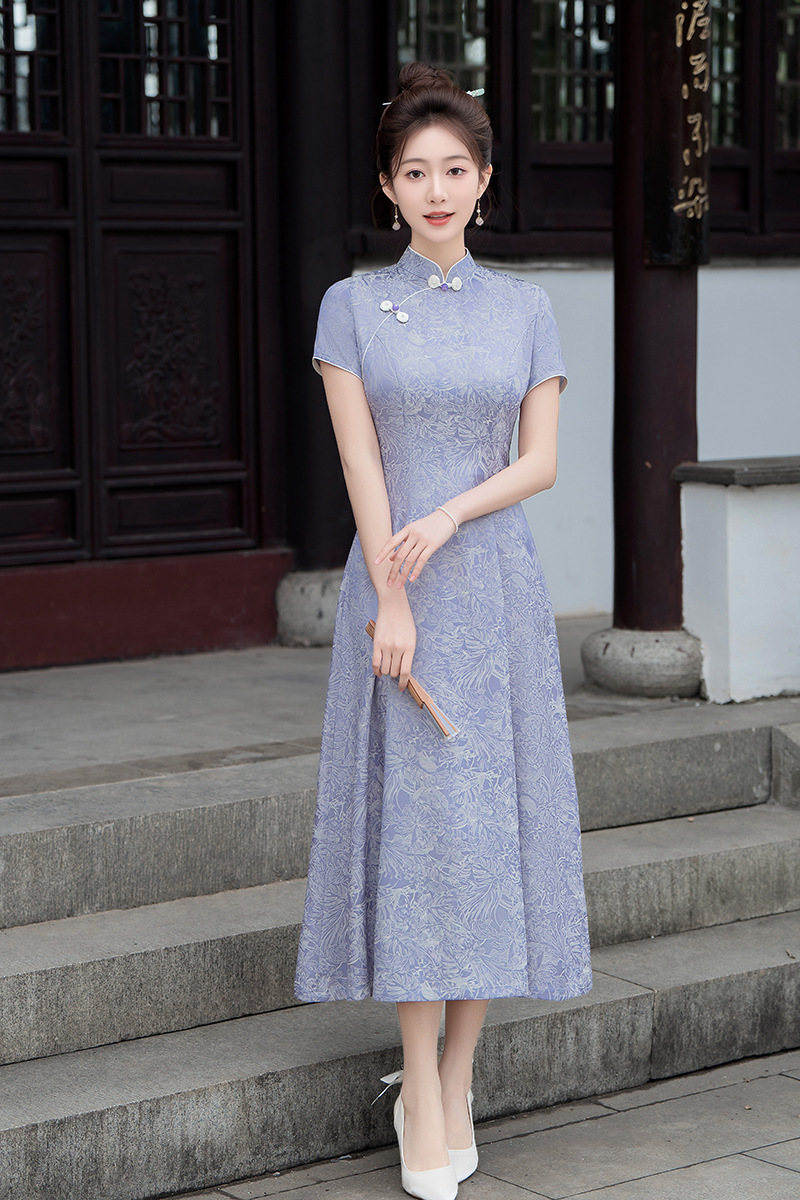 国潮2025新款旗袍新中式年轻款少女小清新夏季日常通勤复古连衣裙国风详情20