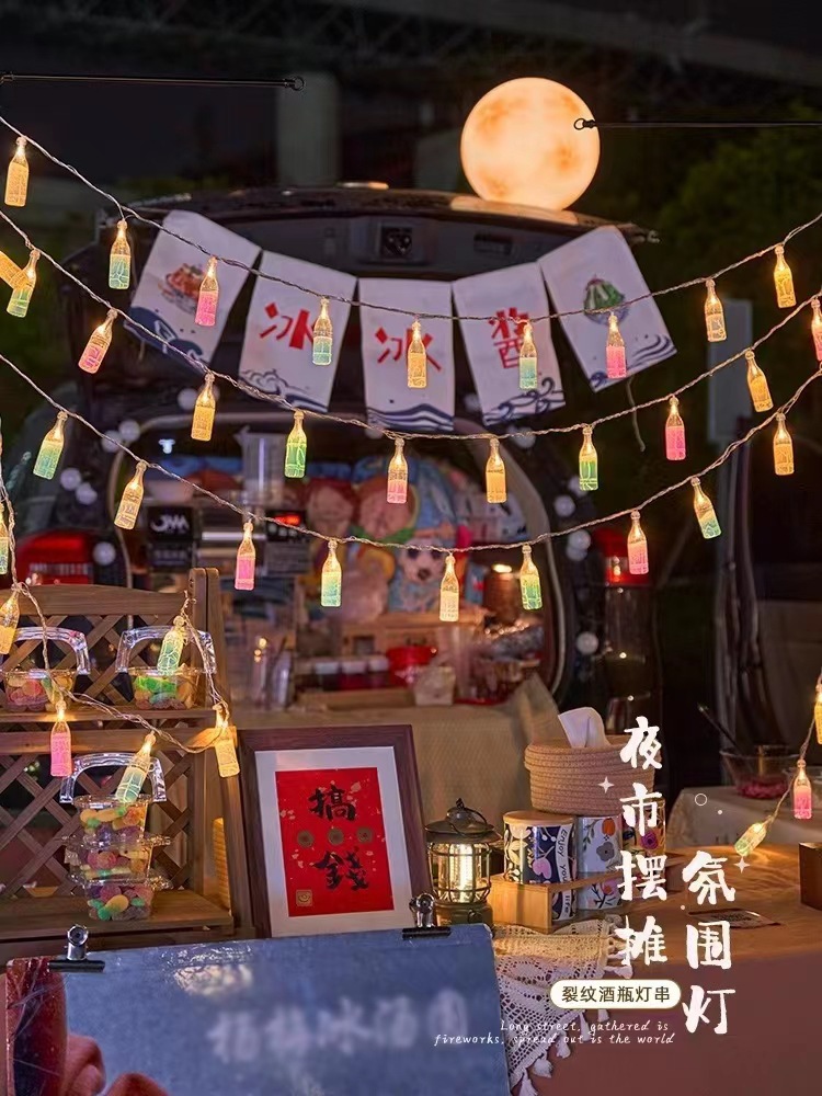 新款酒瓶led彩灯夜市摆摊装饰灯生日装饰灯串网红挂帘漂流瓶详情4