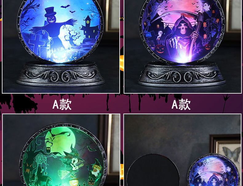 跨境新款万圣节装饰道具南瓜灯小夜灯创意万圣节装饰桌面摆件灯详情4