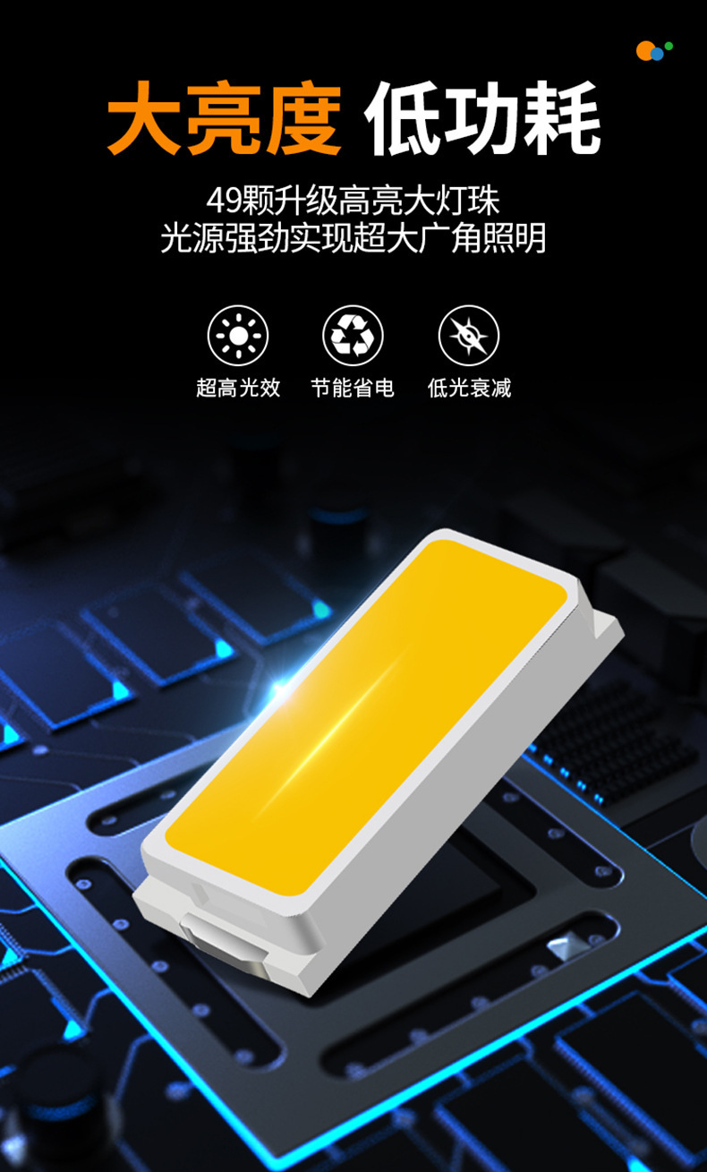 Cross-border direct sales of multi-functional outdoor searchlights, high-intensity flashlights, cob portable lamps, waterproof solar power banks pic 4
